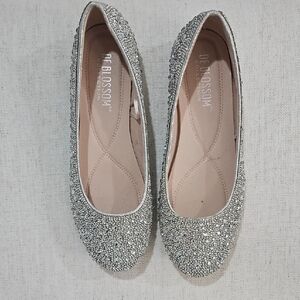 De Blossom Collection Silver Sparkle Flats
